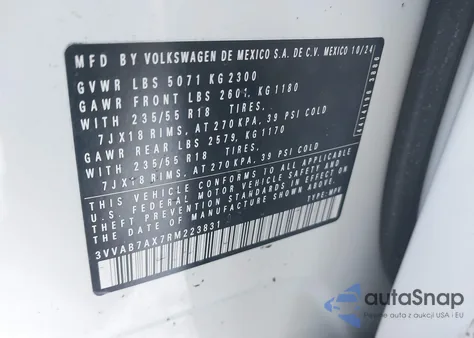 2024 Volkswagen Tiguan 2.0T Wolfsburg Edition из США, поврежденный, VIN 3VVAB7AX7RM223831